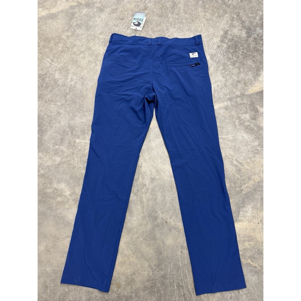 Costa Pants Mens 34 Navy Blue Tackle Hybrid Stretch Fishing Zip Pocket FOA400774 - Picture 7 of 8